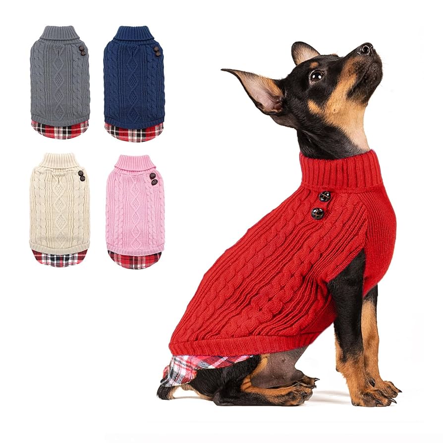 Amazon | kyeese 犬服 冬 トイプードル 服 ーム セーター ニット